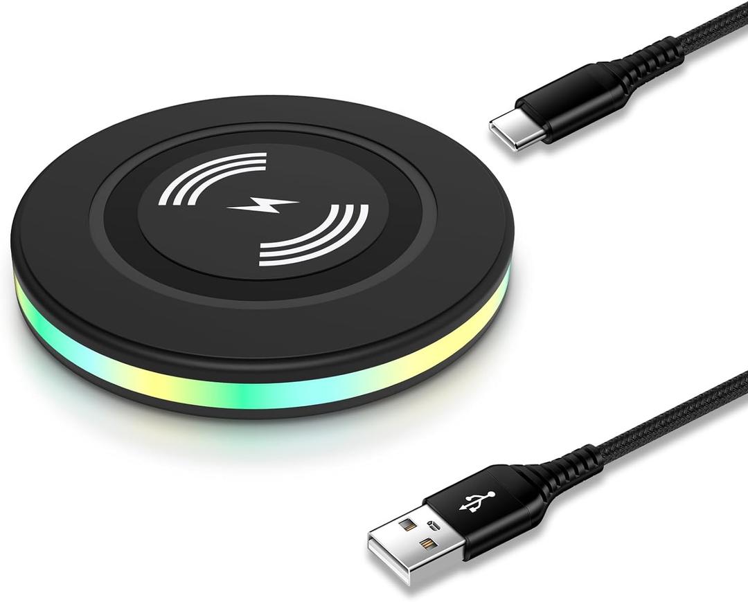 15W for Samsung Wireless Charger Fast Charging for Samsung Galaxy S25 Ultra S25+ S25 S24 FE S23 Ultra S22+ S21 S20 FE S10 S9, Wireless Charger Pad Phone Charging Station for Google Pixel 9a 8a 7 Pro (Black)