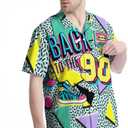 Funny Hawaiian Shirt for Men Casual Short Sleeve Button Down Beach Shirts Printed Tropical Vacation Shirts (L)