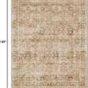 Washable 8x10 Area Rugs for Living Room, Boho Non-Slip Vintage Distress Large Rugs for Bedroom Dining Room Nursery Office, 0.3" Neutral Oriental Throw Thin Carpet, Brown/Multi, C1