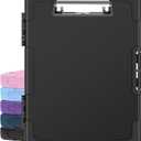 Sooez Toughest Clipboard with Storage, Internal Pen Pouch Included, Letter/ A4 Size, Shockproof Heavy Duty Plastic Clip Boards 8.5x11”, High Capacity Clipboards Box Case for Contractor Trucker Driver
