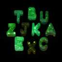 DanLingJewelry 200Pcs Glow in The Dark Acrylic Letter Beads Luminous UV Plating Alphabet Large Beads for DIY Jewelry Crafts