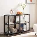 VECELO Tall End Side Table,30" Height Nightstand with 3-Tier Storage Shelf for Living Room Bedroom Office Hallway Study