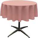 LA Linen Polyester Poplin Washable Round Tablecloth, Stain and Wrinkle Resistant Table Cover 58", Fabric Table Cloth for Dinning, Kitchen, Party, Holiday 58-Inch, Dusty Rose, (TCpop58R_RoseP79)