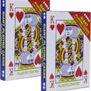 2 Pack Large Jumbo Playing Card Deck - 5x7 Inch Giant Poker Super Big Game Card Set Oversized Bridge Playing Cards Huge Magic Poker for Family Party Fun