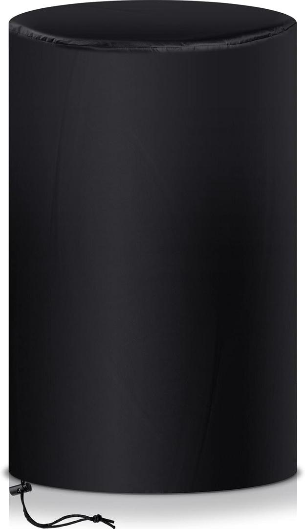 55 Gallon Drum Cover, 210D Oxford Cloth Water Storage Barrel Cover, 25 x 37 Inch Outdoor Waterproof Rain Snow Bucket lid with Drawstring, UV Protection, Anti Dust (1 Pc)