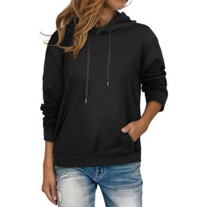 rosemia Essentials Hoodies Oversized Sweatshirt Drop Shoulder Long Sleeve Athletic Workout Pullover Y2K Clothes(01 Solid Black, 2XL)