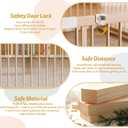 Wooden Baby Playpen, 10 Panels Fence for Babies and Toddlers 83”×57”