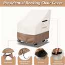 Outdoor Rocking Chair Cover 2 Pack,Heavy Duty Waterproof Patio Rocking Chairs Cover for 27" W x 34" D x 45" H Presidential Rocking Chair,Beige
