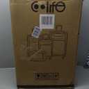 Coolife Luggage 4 Piece Set Suitcase TSA Lock Spinner Softshell Lightweight(Black+Blue)