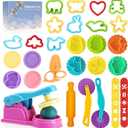 Dough Tools Play for Kids- Toy Accessories Include Stamps Cutter Scissor Roller Extruder Molds and Storage Box Party Favors Set for Age 2-8