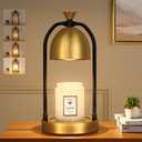 Hong-in Gold Candle Warmer Lamp with Timer-Modern Room Decor Aesthetic Vintage, Gifts for Women,Dimmable Wax Melt Warmer for Scented Wax with 2 Bulbs