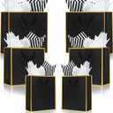 Offizon 12 Pcs Black&Gold Gift Bags, Paper Bags with Tissue Paper (4 Small 6", 4 Medium 8.7", 4 Large 12.6"), Party Favor Bags with Handles for Birthdays and Holidays