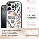 for iPhone Case - [6.6 ft Military-Grade Drop Protection] [Anti-Peel Technology] Clear Black TPU Bumper Case with Cute Design (Linear Music, iPhone 16 Pro)
