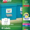Avery ID Labels, Sure Feed Technology, Permanent Adhesive, 2" x 2-5/8", 225 Labels (6572)