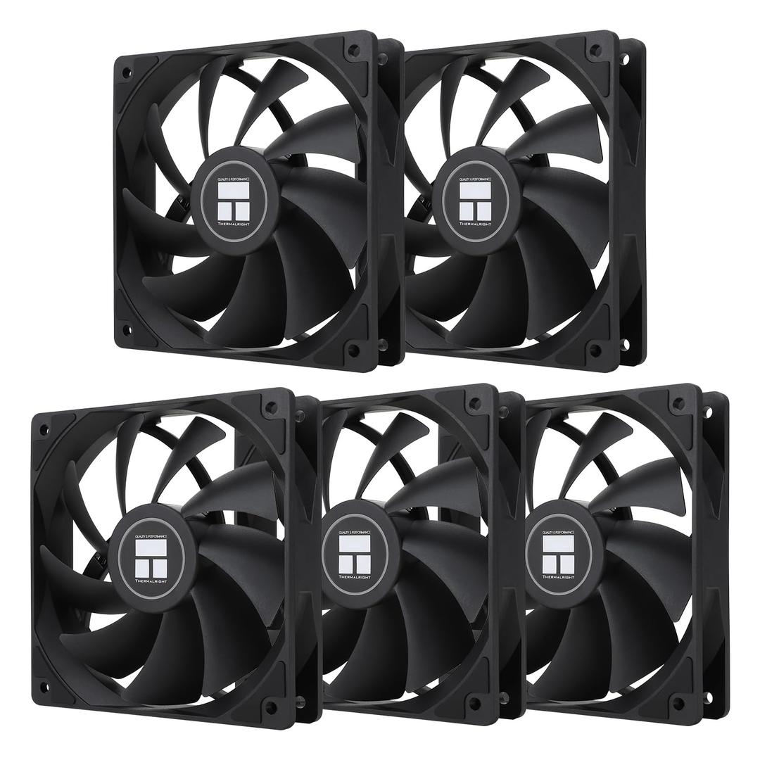 Thermalright TL-C12C X5 CPU Fan,Black Cooling, Fan in The unlit VersionEstablish Ties or Contact PC Fan with 1550RPM Speed, 120mm Computer Case Cooler,PWM Control for Case and Liquid Cooler