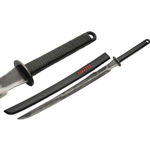 SZCO Supplies 35-Inch Hand-Forged Samurai Medieval Sword  Stainless Steel Full Tang Blade with ABS Scabbard for LARP, Cosplay, and Collectors
