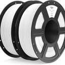 ELEGOO PLA+ Filament 1.75mm White 2KG, High Toughness PLA Plus 3D Printer Filament Dimensional Accuracy +/- 0.02mm, 2pcs 1kg Spool(2.2lbs) Fits for Most FDM 3D Printers