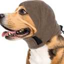 IDOMIK Dog Calming Hoodie No Shake Ear Wraps for Dogs, Quiet Head Covers for Noise Reduction & Anxiety Relief, Dog Ear Covers Muffs Head Wraps for Bath Hematoma Grooming Firework Force Drying (Small(Head Circle:5.9"-15.0"), Coffee)