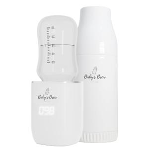 Babys Brew Portable Bottle Warmer Pro Set - Dual Heating Modes - Breast Milk, Formula & Water, Leak-Proof, Smart Sensor Technology, BPA-Free, Single Warmer & Formula Dispenser Only | No Adapters