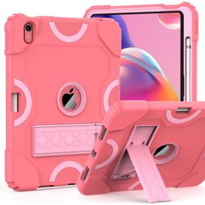 Grifobes for iPad A16 11th Generation 2025 / 10th Gen Case 2022, for 11 Inch / 10.9 Inch iPad Case with Pencil Holder Heavy Duty Rugged Protective Cover with Kickstand Rose Pink
