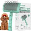 Super Dense Soft Brush for Thick and Long Fur - Doodle Grooming Brush for Fluff, Shedding, Tangles on Goldendoodles - 25mm (1") (green)