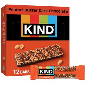 KIND Nut Bars, Peanut Butter Dark Chocolate, Healthy Snacks, Gluten Free, 8g Protein, 12 Count BB 8/5/26 KIND Nut Bars, Peanut Butter Dark Chocolate, Healthy Snacks, Gluten Free, 8g Protein, 12 Count BB 8/5/26