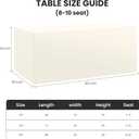 Ascoza 2 Pack Fitted Tablecloth for 8 Foot Rectangle Tables 96 x 30 Inch Ivory Table Covers Water Resistant Polyester Table Cloth for Wedding, Parties,Display, Trade Show (Ivory)