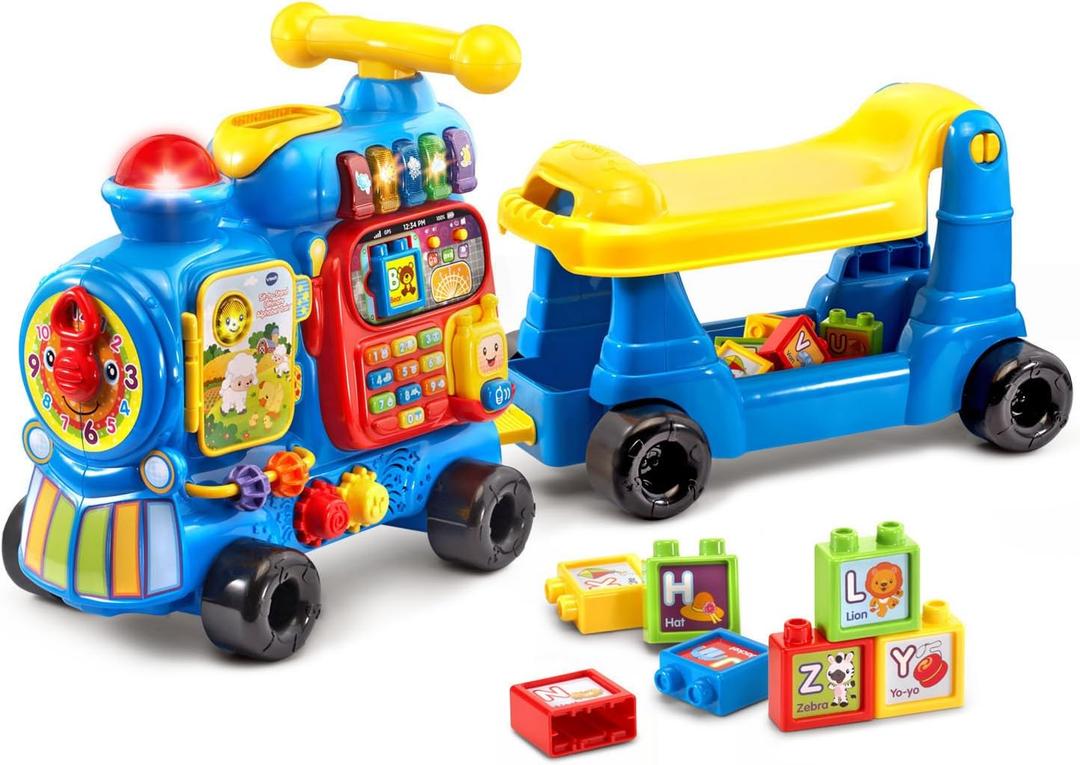 VTech Sit-to-Stand Ultimate Alphabet Train, Blue, 33.9" x 9.8"x 17.7"