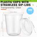 Ziliny 50 Sets Clear Plastic Coffee Cups with Sip Lids, Disposable Plastic PET Crystal Cups for Iced Coffee, Smoothie, Cold Beverage, Drink Shops and Party Catering(Clear,14 oz)