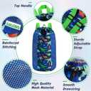 WAWSAM Dinasour Large Mesh Beach Bag for Kids, Kids Drawstring Beach Backpack for Boys, Tote Mesh Beach Toys Bag, Swim Pool Toys Balls Storage Bags Gym Bag, Beach Toy Shells Organizer