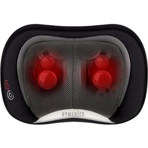 HoMedics 3D Shiatsu Full-Body Massager with Therapeutic Vibration, Soothing Heat with Deep-Kneading Massage Helps Release Tension in Neck, Back, Shoulders, Lightweight for Home, Office, Travel (1 Count (Pack of 1), Black)