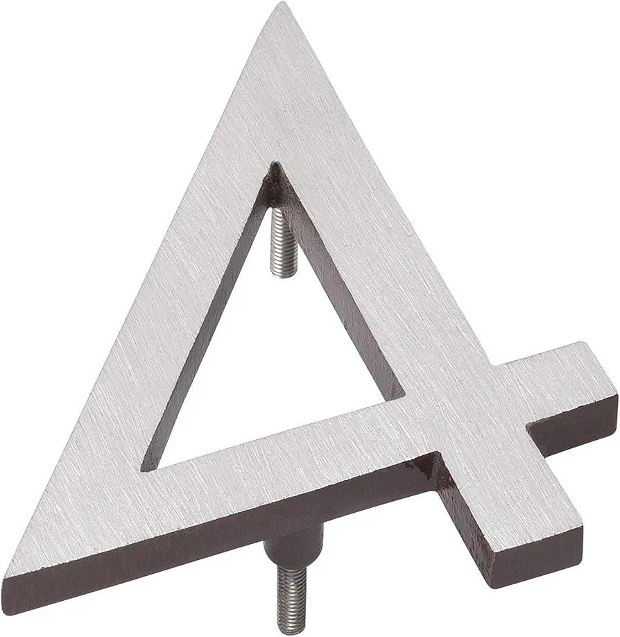 Montague Metal Products MHN-16-F-AC2-4 Solid Brushed Aluminum Modern Floating Address House Numbers, 16", Satin Nickel Powder Coated Antique Copper Two-Tone