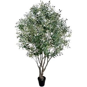 AfanD 8FT Artificial Olive Tree – Extra Tall Faux Olive Tree with Realistic tree trunk and Realistic Leaves, Large Statement Fake Olive Tree for Hotel Lobby, Office, Restaurant & Luxury Interior Decor