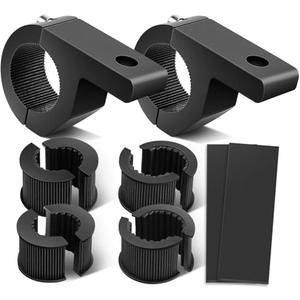 Nilight - 90027B 2PCS LED Light Bar Horizontal Bar Clamp Mounting Kit Fit on 0.75" 1" 1.25" Bull Bars Roof Racks Roll Cages for ATV UTV and Trucks, Black