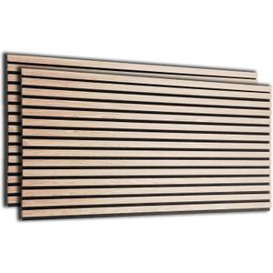 Wood Wall Panels Acoustic Wall Panels Decorative 2 Pack Wood Slat Wall Panels 3D Soundproof Wall Panels Decor