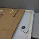 Large White Framed Blue and Gold Abstract Canvas Wall Art for Living Room, 2 Piece Modern Minimalist Prints Paintings Artwork for Walls, Glitter Pictures for Hallway Dining Bedroom Wall Decor 24x36 In