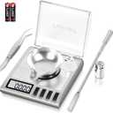 Fuzion Milligram Scale, 50g/0.001g Digital Milligram Scale with Calibration Weights, Jewelry and Gem Scale, Mg Scale for Powder, Reloading, Includes Scoop, Powder Pan and Tweezers (Missing spoon)