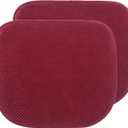 Wine Red Foam Seat Cushions Kitchen Chairs Pads for Dining Chairs 2 Pack Non Slip Patio Seat Cushions Washable U Shaped Soft Thick Large Metal Wooden Chair Cushions,17" x 15"