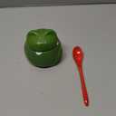 OTOTO NEW Lily Salt Cellar with Lid and Spoon - 6 oz Frog Salt Containers for Countertop, Ceramic Salt Holder with Lid for Sugar, Frog Stuff, White Elephant Gifts, Cute Gifts Accessories - Green