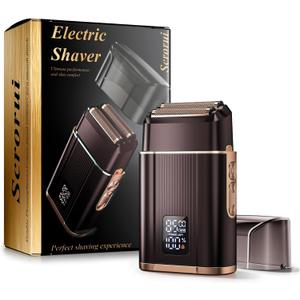 Professional Foil Shaver for Men: Cordless Electric Razor with High-Speed Dual Blades, Rechargeable USB-C, IPX6 Waterproof & Travel-Friendly/Home Use,Black Gold