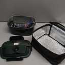 TRAVELISIMO Electric Lunch Box for Adults 100W Heated Lunch Box For Men 1.5L Stainless Steel Portable Food Warmer, 12/24/110V for Travel & Work, Loncheras Electricas Para Calentar almuerzo, green