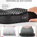 Anzeng Gel Seat Cushion for Long Sitting, Gel Cushion for Pressure Relief, Soft & Breathable, Chair Cushion for Office Chair, Car, Wheelchair, Seat Cushion with Non-Slip Black Cover