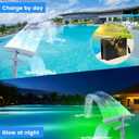 2 x Pool Fountain for Above and Inground Pools,Upgraded Dual Spray Pool Aerator with 9-Color LED Lights and 4 Modes, 360 Adjustable Pool Sprinkler Fountain Pool Cooler Pool Accessories Pool Decor
