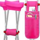 Threlaco 5 Pcs Crutch Pads, Bag, Underarm Crutches Padding Cover for Adults Armpit Padding, Pouch, Lightweight Accessories for Adult Youth Walking(Pink)