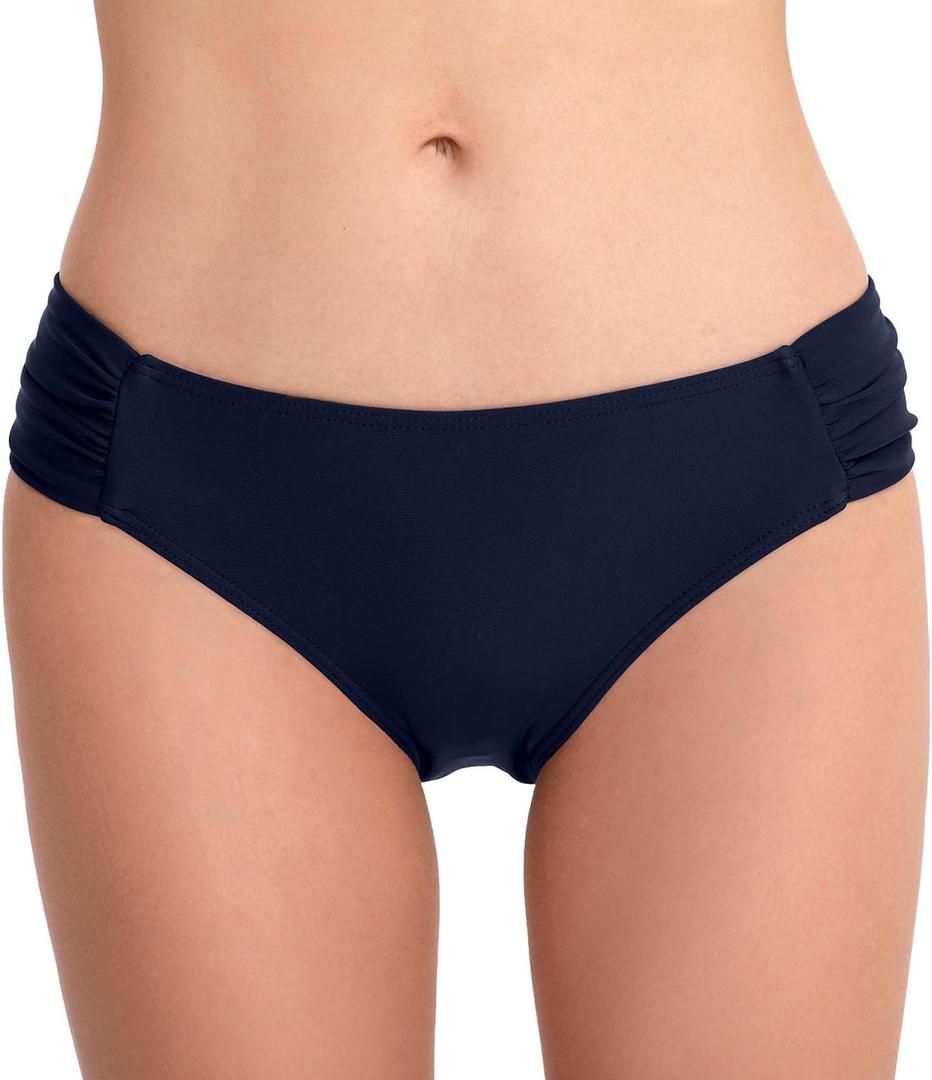 Women's Bathing Suit Bottoms Full Coverage Ruched Bikini Tankini Bottom Swimsuit Brief (Dark Navy2) 
Small