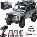 MN 99s RC Jeep, 1/12 2.4GHz RC Crawler RC Jeep Rock Crawler 4x4 RTR Crawler RC Truck with 3pcs 1200Mah Battery for Adults Kids 4WD Hobby RC Crawler RC Drift Car Gifts