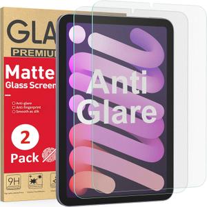 Ambison 2 Pack Matte Glass Screen Protector Designed for iPad Mini A17 Pro 2024 & iPad Mini 6 2021 8.3", Anti-Glare/ Easy Installation/ Smooth as Silk, Tempered Glass for iPad Mini 7/ 6th Generation