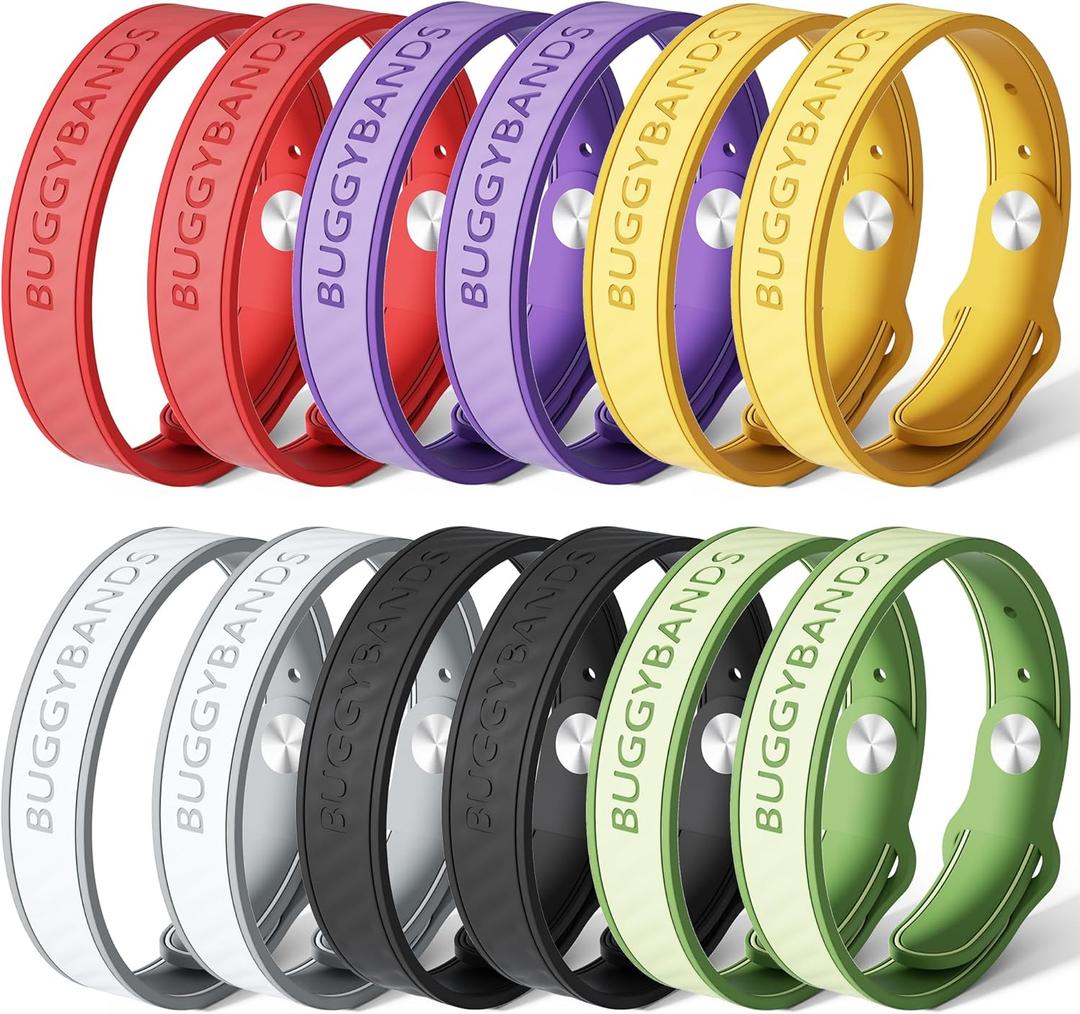 Mosquito Repellent Bracelets,12 Pack Silicone Mosquito Repellent Bands with DEET Free, Natural & Waterproof Bug Wristbands for Kids and Adults, Outdoor Traveling Protection