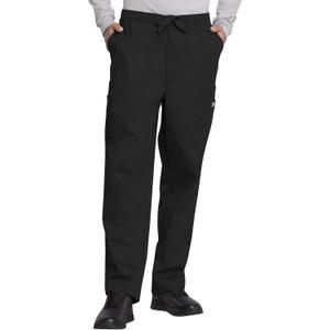 Cherokee Scrub for Men Fly Front Cargo Pant with 7 Pocket, Durable, Fade Resistant Fabric - 4000 (XX-Large Big, Black)