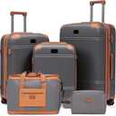 Expandable Luggage Sets 5 Piece with Detachable Spinner Wheels and TSA Lock,ABS Hard Case Suitcases with Wheels,Carry On Luggage Set